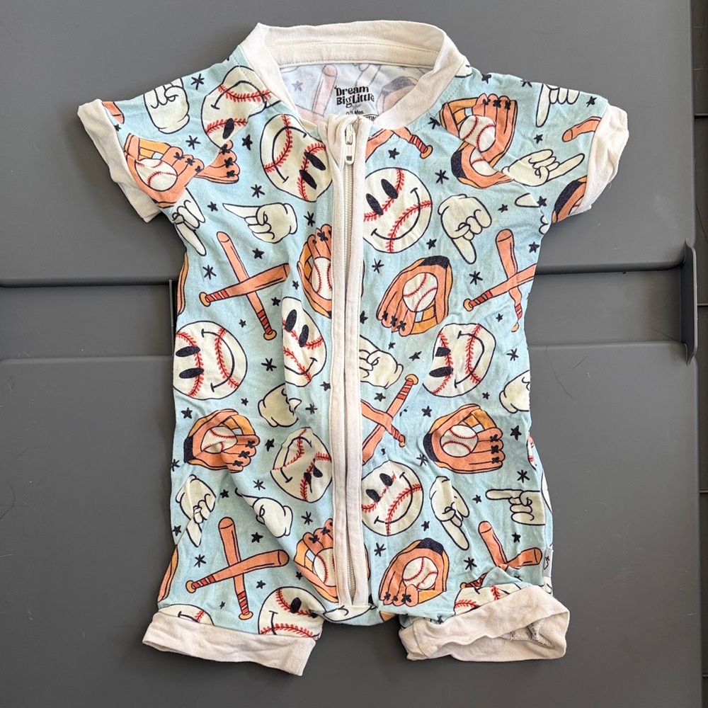 Dream big little co Baseball Print Shortie